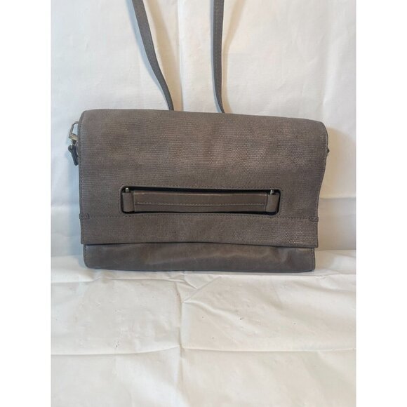 Trina TURK  Gray Leather Bag Shoulder Crossbody with Handle Magnetic - Picture 8 of 13